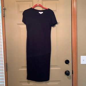 Rib-knit knee-length knit dress - MATERNITY